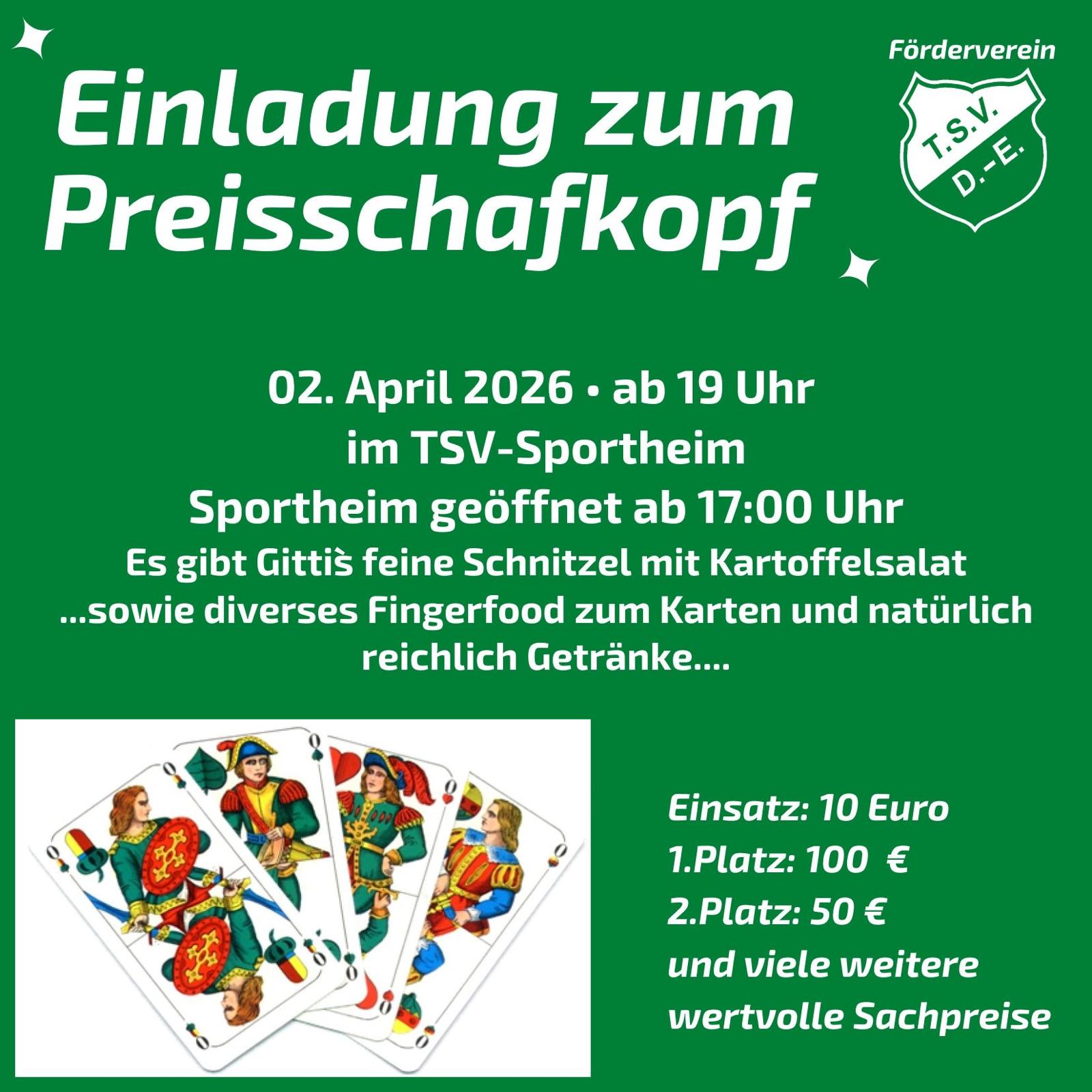 Preisschafkopf im TSV-Sportheim