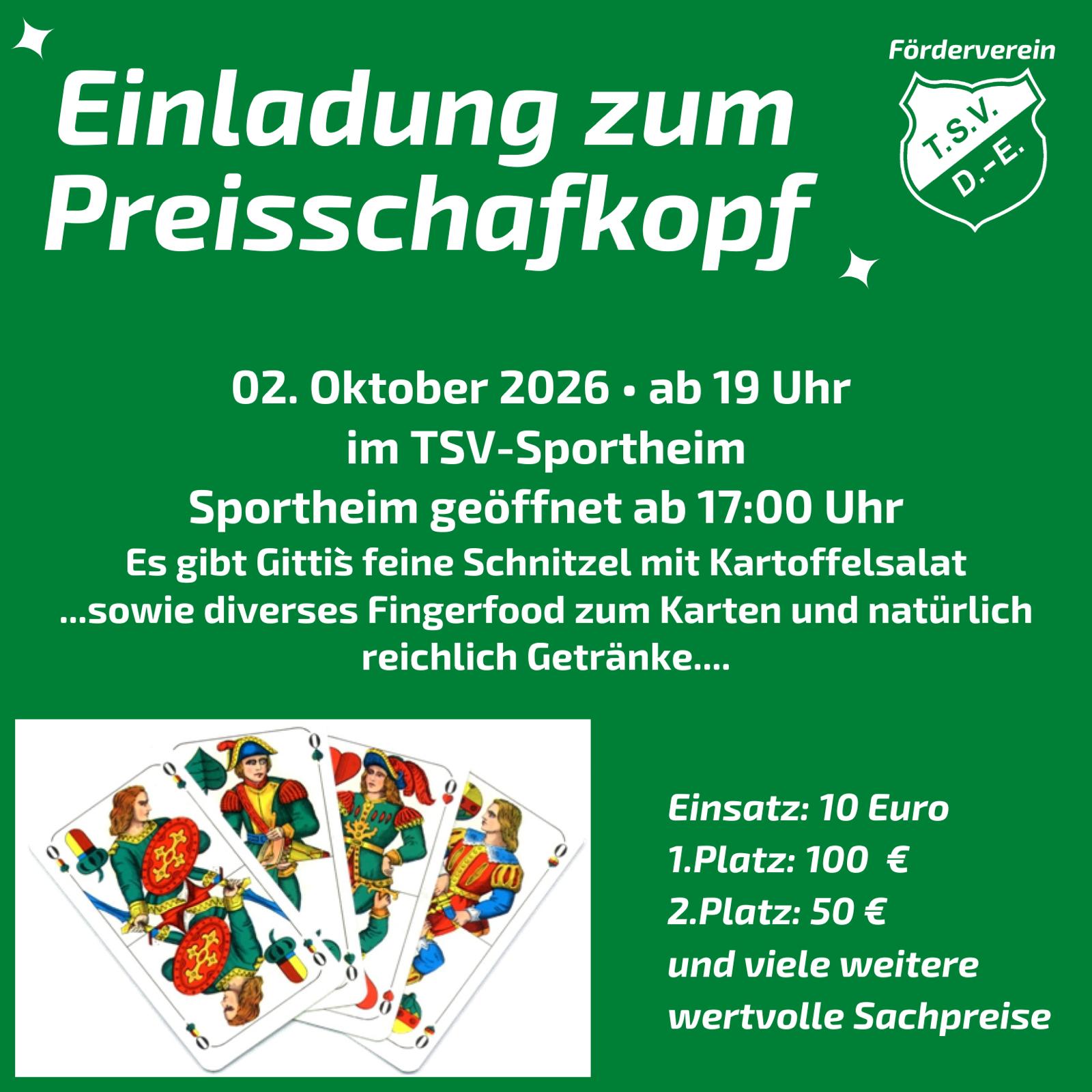 Preisschafkopf im TSV-Sportheim