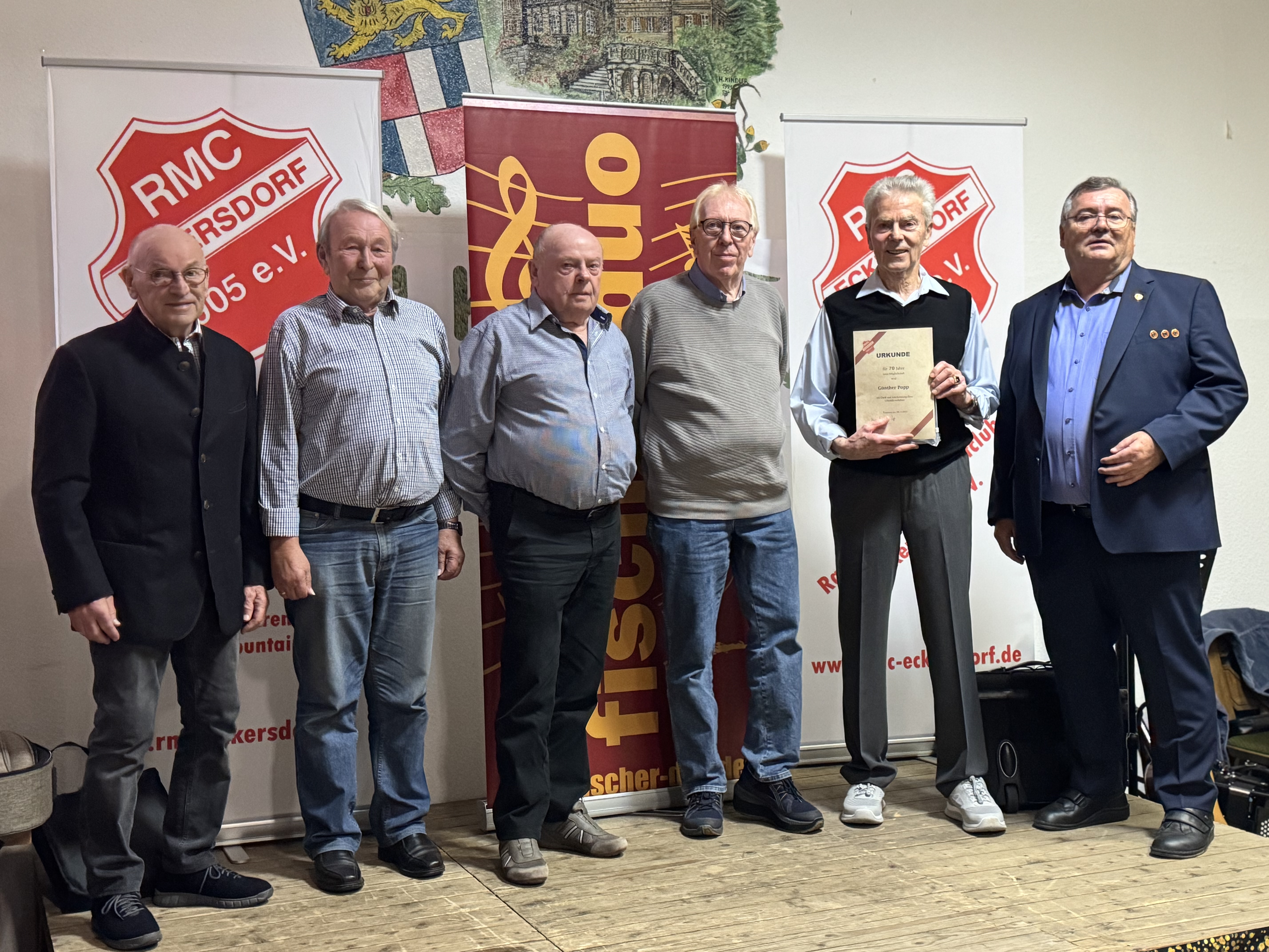 70 Jahre Vereinszugehörigkeit: Günther Popp, Peter Schamel, Hans Stiefler, Gerwin Weiß.